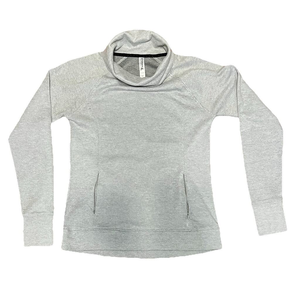 Kyodan Outdoor Gray Cowl Neck Sweatshirt M Women Hidden Zip Pockets Cozy Layer